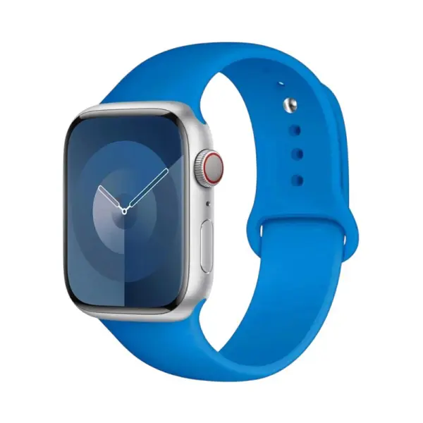 Bracelet de sport pour Apple Watch, en bleu éclatant, idéal pour un look dynamique et rafraîchissant, tout en garantissant confort et durabilité lors de vos activités sportives.