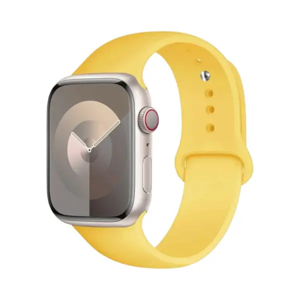 Bracelet de sport pour Apple Watch, en jaune vif, parfait pour ajouter une touche de lumière et d'énergie, tout en offrant confort et praticité lors de vos activités sportives.