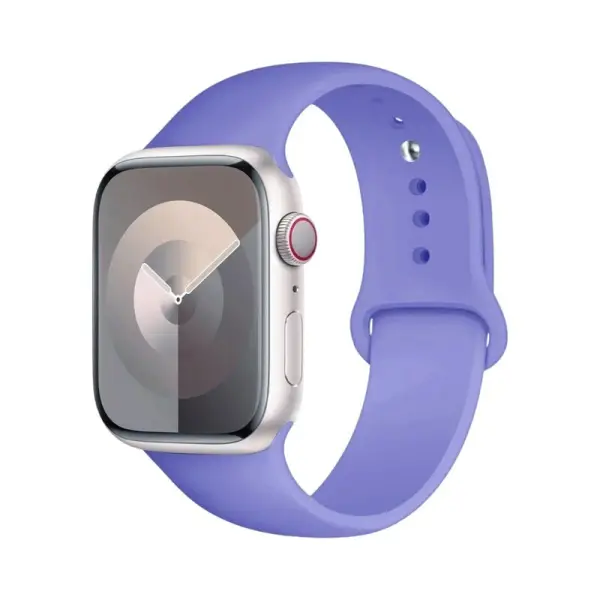 "Bracelet de sport pour Apple Watch, arborant une teinte lavande apaisante, parfait pour un style moderne et frais, tout en assurant confort et durabilité lors des activités sportives.