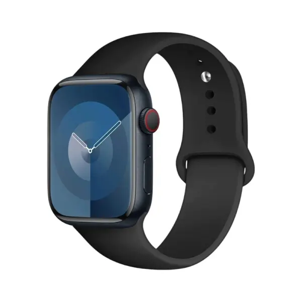 Bracelet de sport pour Apple Watch, en noir classique, parfait pour un style sobre et polyvalent, tout en offrant un confort optimal pour toutes vos activités sportives.