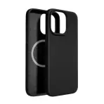 Coque en silicone Maxgear pour iPhone en noir, alliant style sophistiqué et protection efficace, avec compatibilité MagSafe et un intérieur doux pour éviter les rayures sur l'appareil.