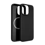 Coque en silicone Maxgear pour iPhone en noir, alliant style sophistiqué et protection efficace, avec compatibilité MagSafe et un intérieur doux pour éviter les rayures sur l'appareil.