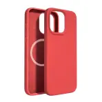 Coque en silicone Maxgear pour iPhone en rouge corail, combinant une protection fiable avec un design vibrant, dotée de compatibilité MagSafe et d'un intérieur doux pour préserver l'appareil.