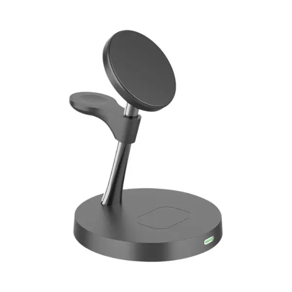 Timess - Support de charge sans fil en noir, avec un design moderne et épuré.