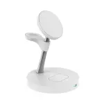 Timess - Support de charge sans fil en blanc, design élégant et minimaliste.