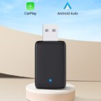 Adaptateur Xuda pour CarPlay et Android Auto sans fil, avec un design compact et une LED d'indication.